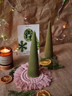 Christmas tree wax candle