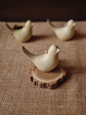 Wax candle "Birdie", Бірюзовий колір